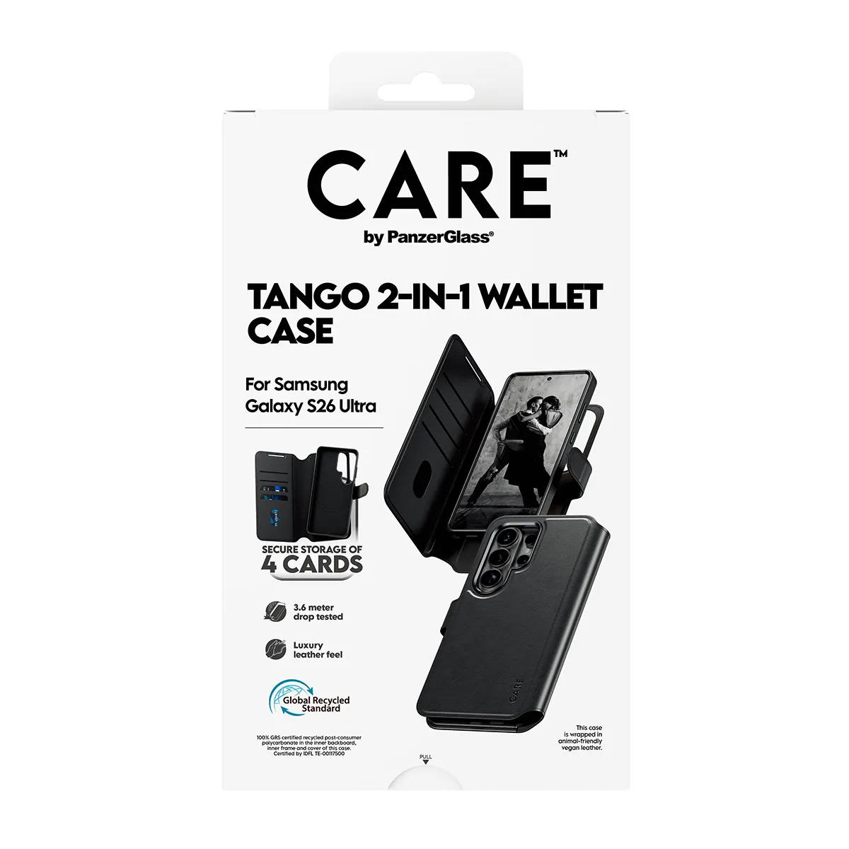PanzerGlass CARE Tango, Galaxy S26 Ultra - 2-in-1 lompakkokotelo, l&auml;pin&auml;kyv&auml;
