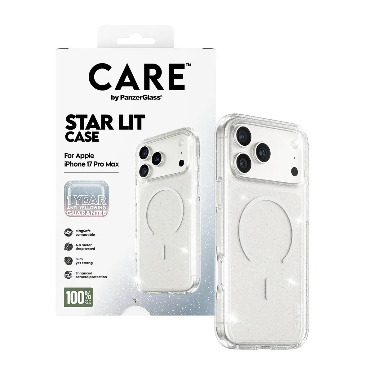 PanzerGlass CARE Flagship Urban Explorer Star Lit MagSafe Case for iPhone 17 Pro Max, White