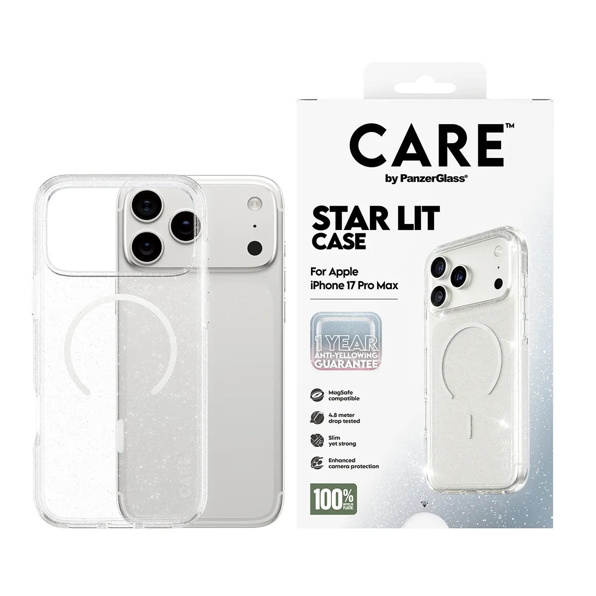 PanzerGlass CARE Flagship Urban Explorer Star Lit MagSafe Case for iPhone 17 Pro Max, White