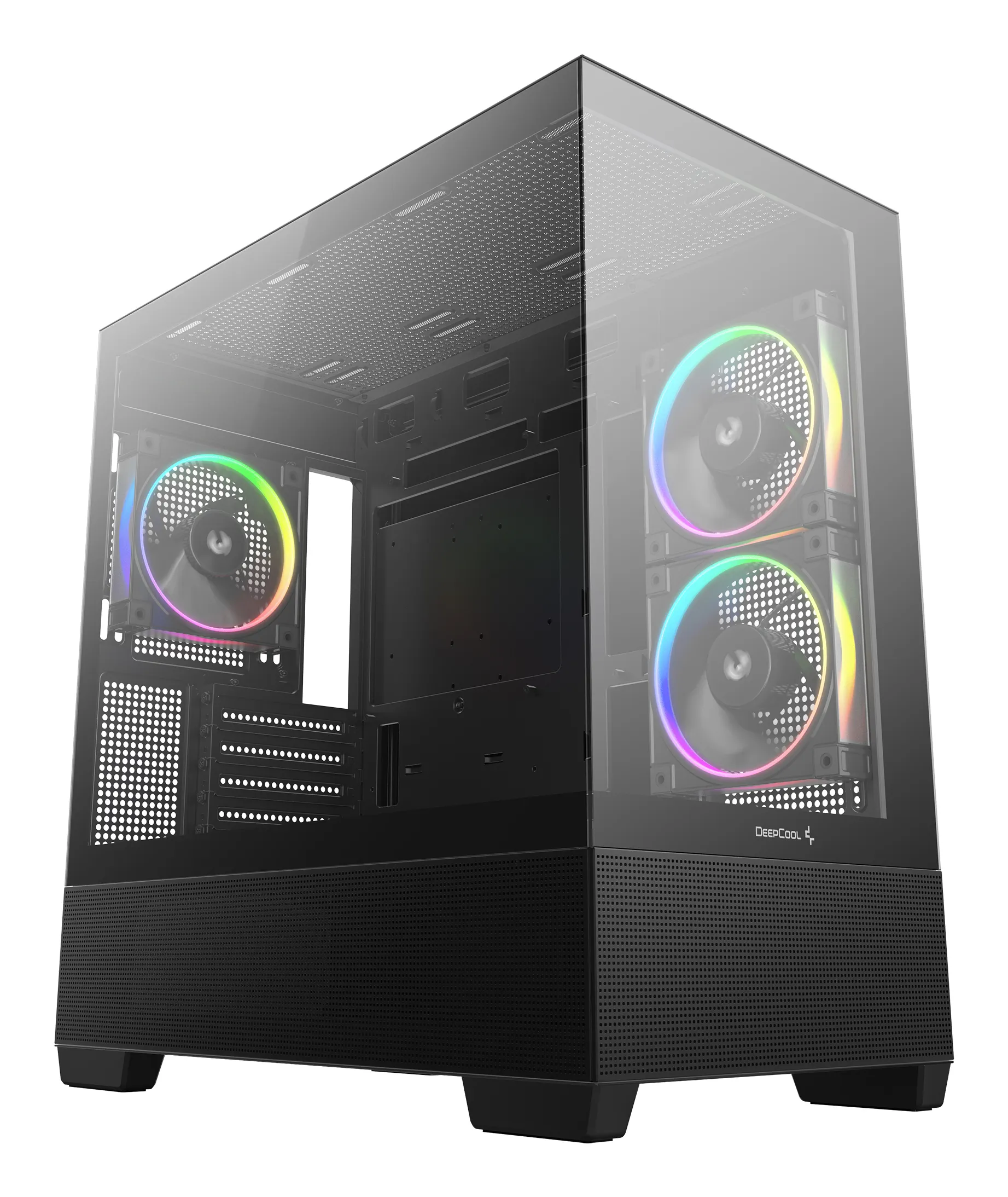 DeepCool CG380 3F Midi-Tower Case with window, with RGB lighting, Black