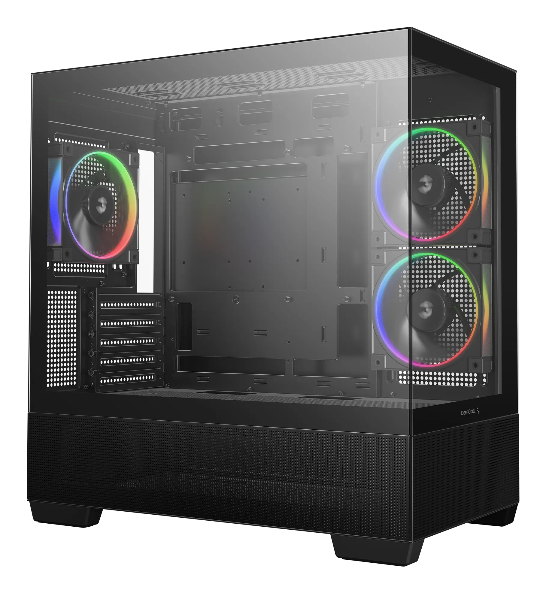 DeepCool CG380 3F-miditornikotelo ikkunalla, RGB-valaistuksella, musta