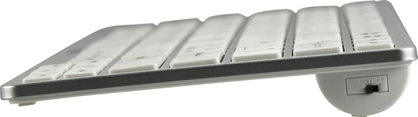 DELTACO tunt tr&aring;dl&ouml;st minitangentbord, BlueTooth, vit/silver