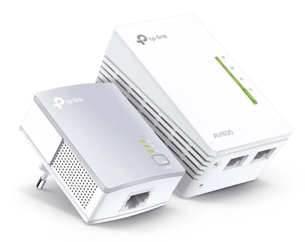 TP-LINK AV600 Powerline Wi-Fi KIT Qualcomm 300Mbps at 2.4GHz 600Mbps Powerline HomePlug AV 2 10/100Mbps Ports Wi-Fi Clone Twin Pack