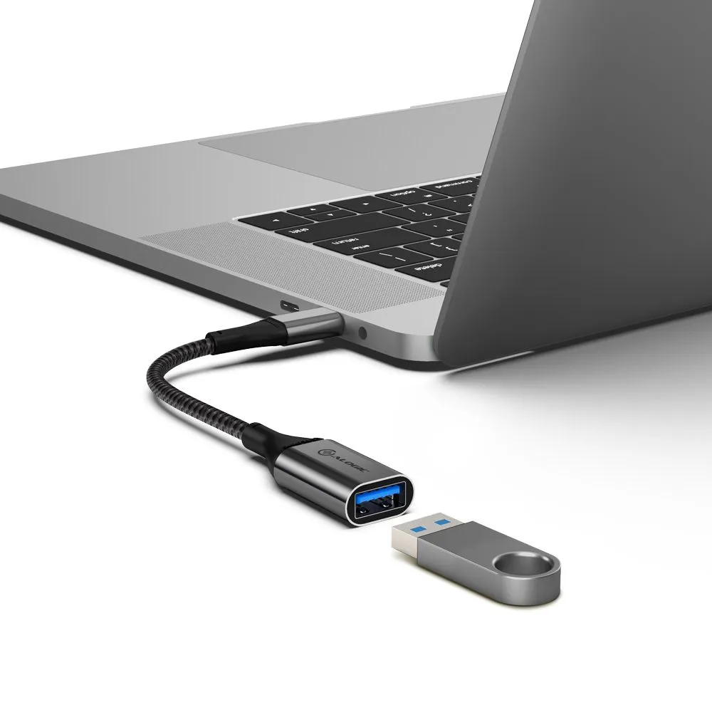 Alogic USB-C – USB A -adapteri, Harmaa