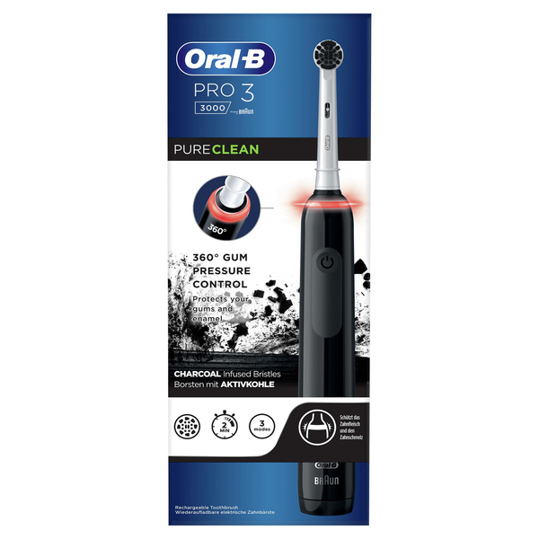 Oral-B Pro 3 3000 Pure Clean Electric Toothbrush, Black