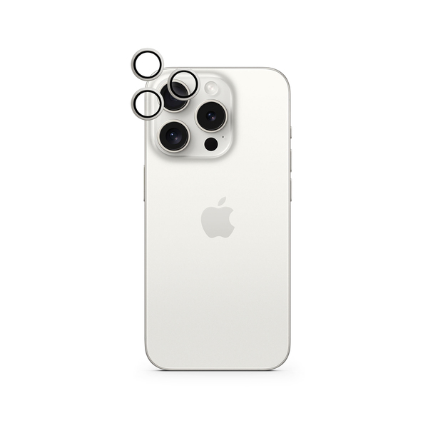 Epico Aluminium Lens, iPhone 15 Pro / 15 Pro Max - Camera Lens Protector, White Titanium