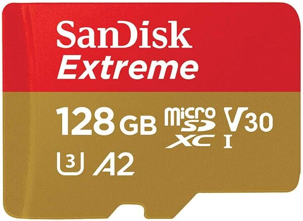 SanDisk Extreme PLUS 128GB MicroSDXC UHS-I U3 V30 A2 card