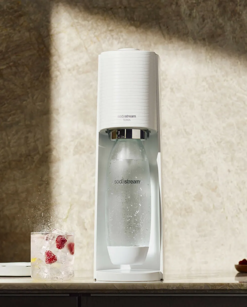 SodaStream Terra - kolsyremaskin, vit, inkl. 3 flaskor