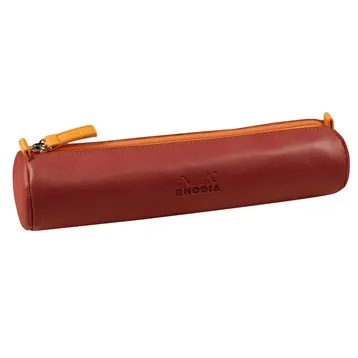 Rhodiarama round pencil case nacarat
