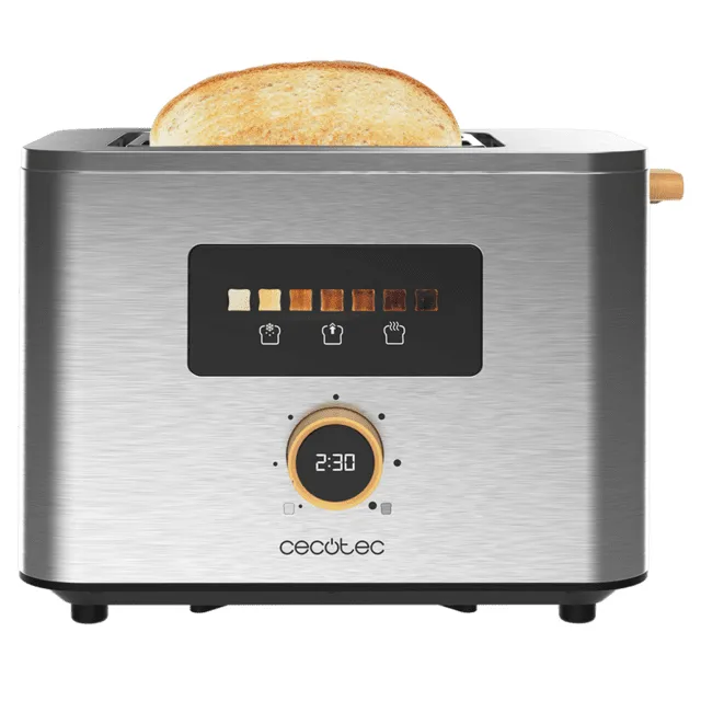 CECOTEC Touch &amp; Toast Double 4843 leiv&auml;npaahdin, 2 viipaletta, 950 Wattia, ruostumaton ter&auml;s