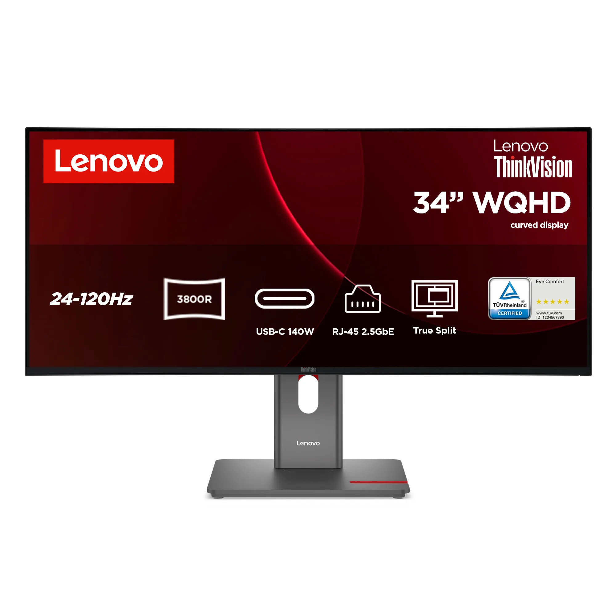 Lenovo ThinkVision P34WD-40 34" WQHD, IPS curved sk&auml;rm med USB-C hub