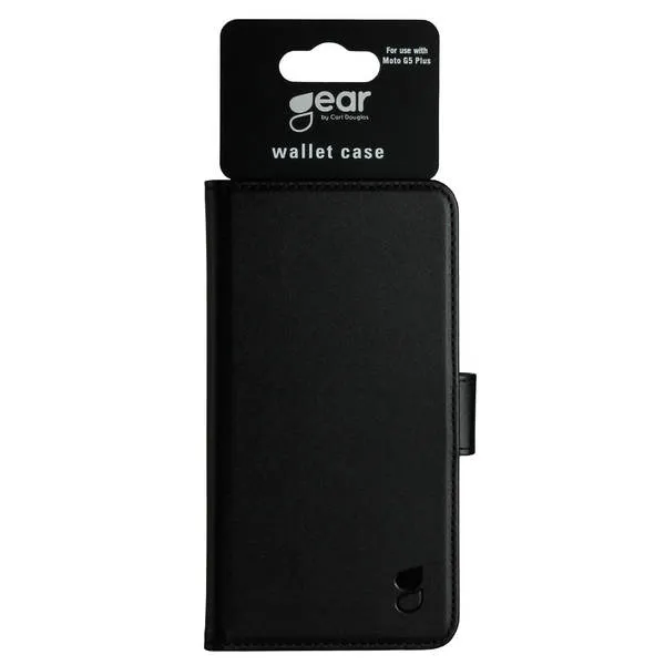 GEAR Wallet, Moto G5 Plus -lompakkokotelo, Musta