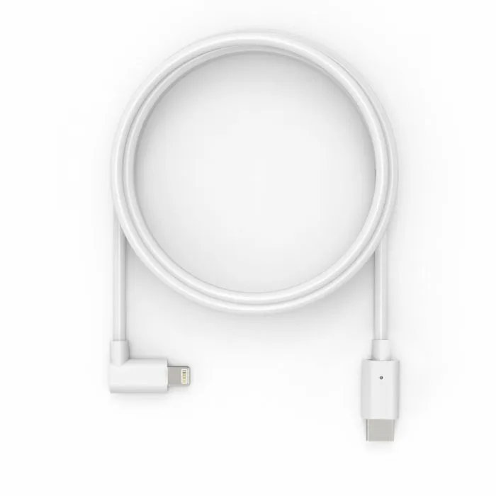 6FT USB-C TO 90 DEGREE - LIGHTNING CABLE WHITE