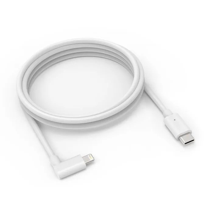 6FT USB-C TO 90 DEGREE - LIGHTNING CABLE WHITE