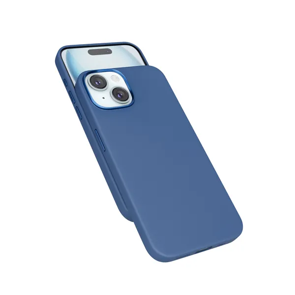 Epico Mag+ Leather Case, iPhone 15 Plus -suojakuori, Sininen