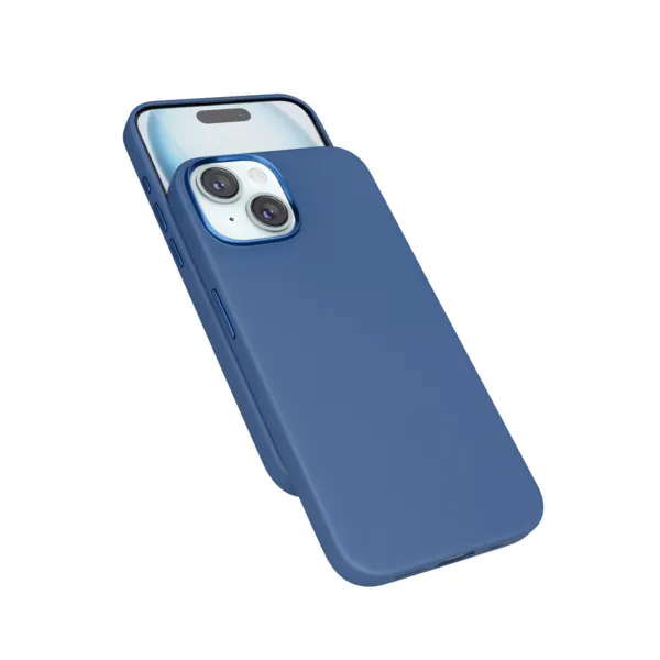 Epico Mag+ Leather Case, iPhone 15 Plus -suojakuori, Sininen