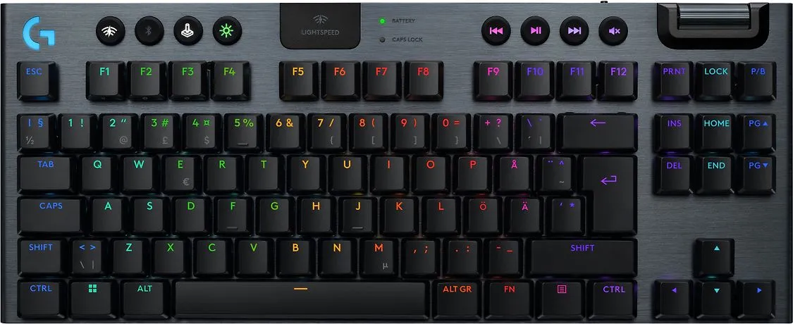 Logitech G915 X LIGHTSPEED TKL Low Profile, Clicky - trådlös speltangentbord, svart