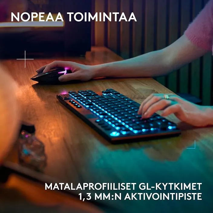 Logitech G915 X LIGHTSPEED TKL Low Profile, Clicky - trådlös speltangentbord, svart