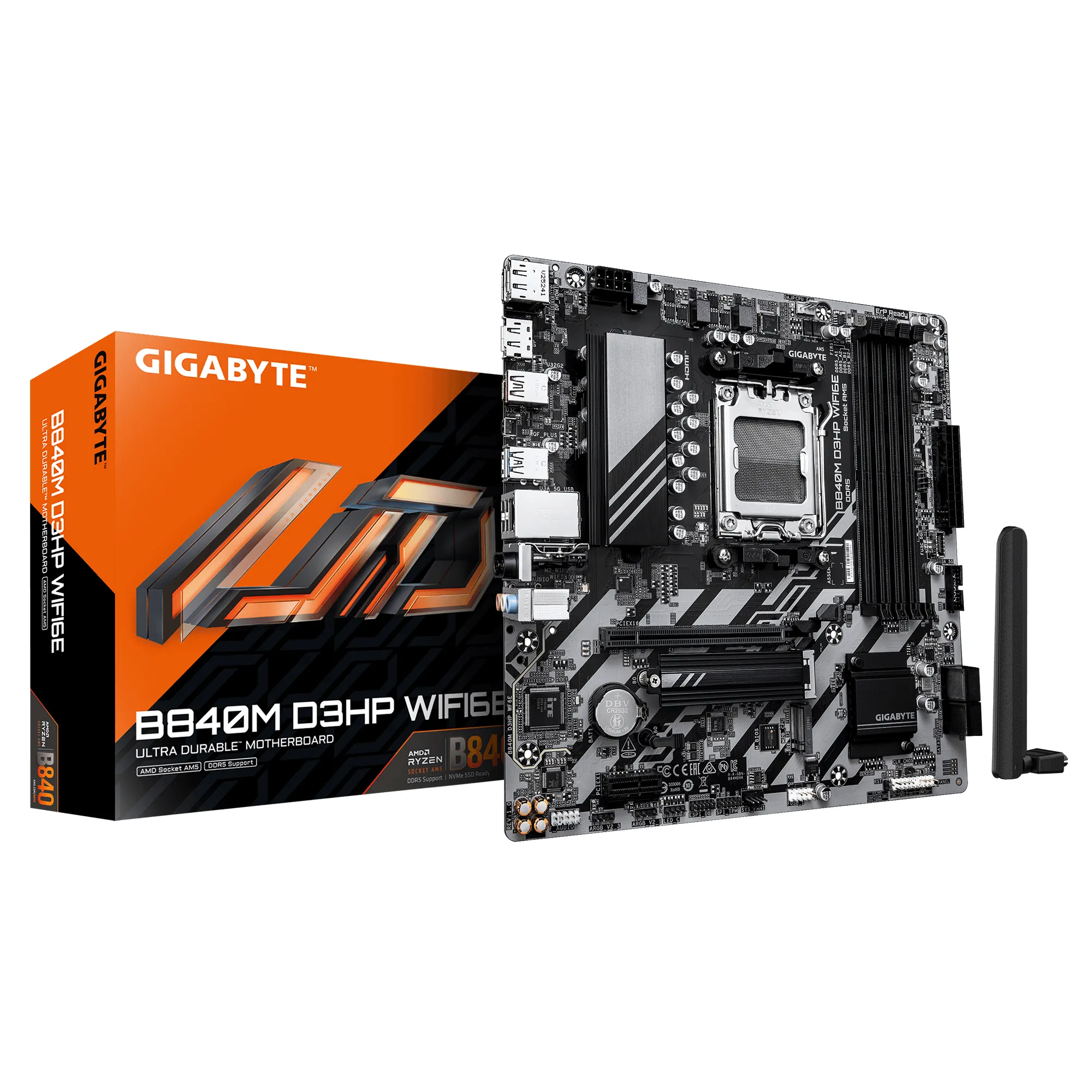 Gigabyte B840M D3HP WF6E WiFi 6E AM5 mATX Motherboard