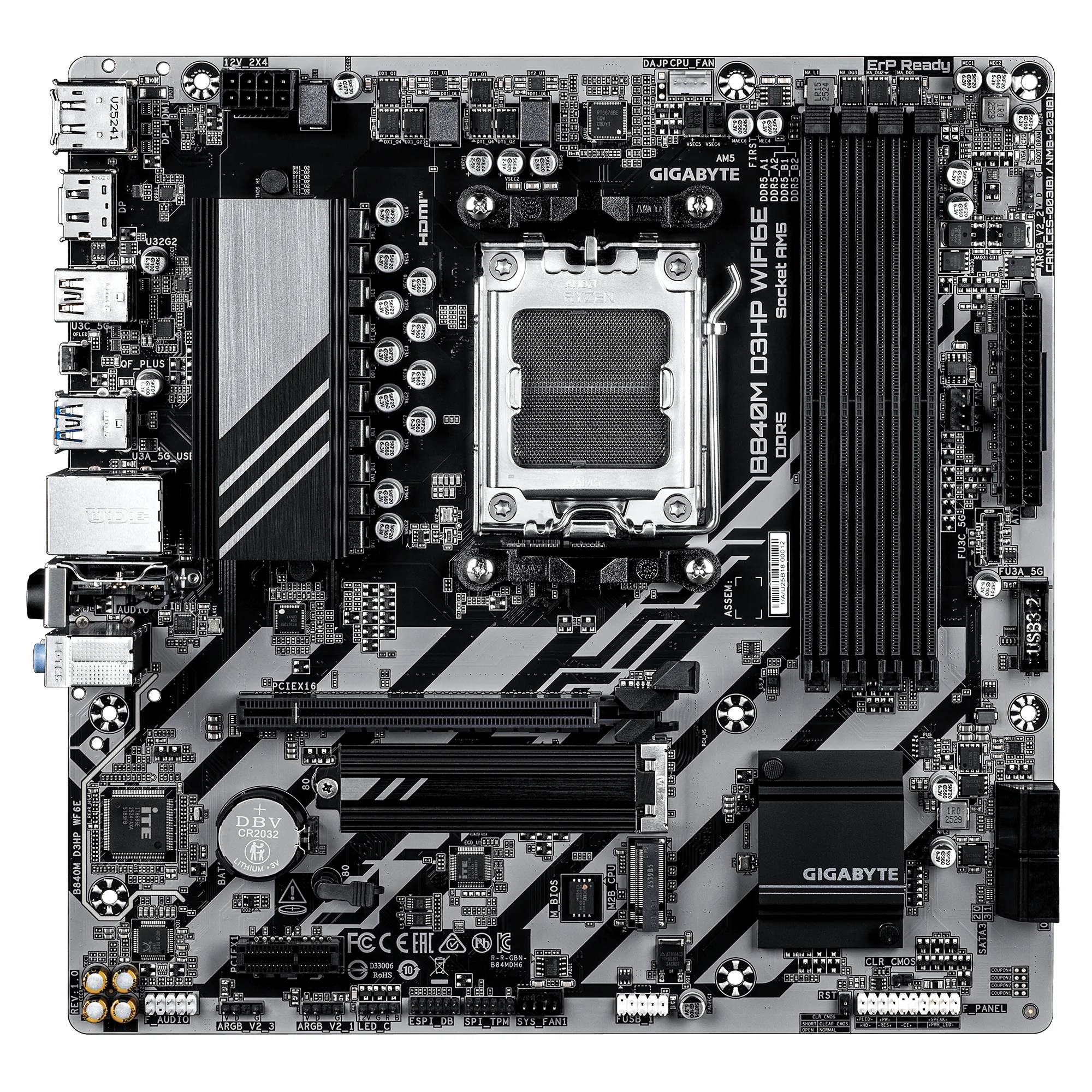 Gigabyte B840M D3HP WF6E WiFi 6E AM5 mATX Motherboard