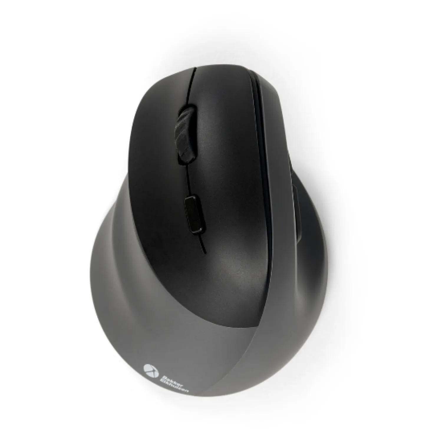 BakkerElkhuizen PRF Pro Vertical Left tr&aring;dl&ouml;s ergonomisk mus, svart, m&ouml;rkgr&aring;