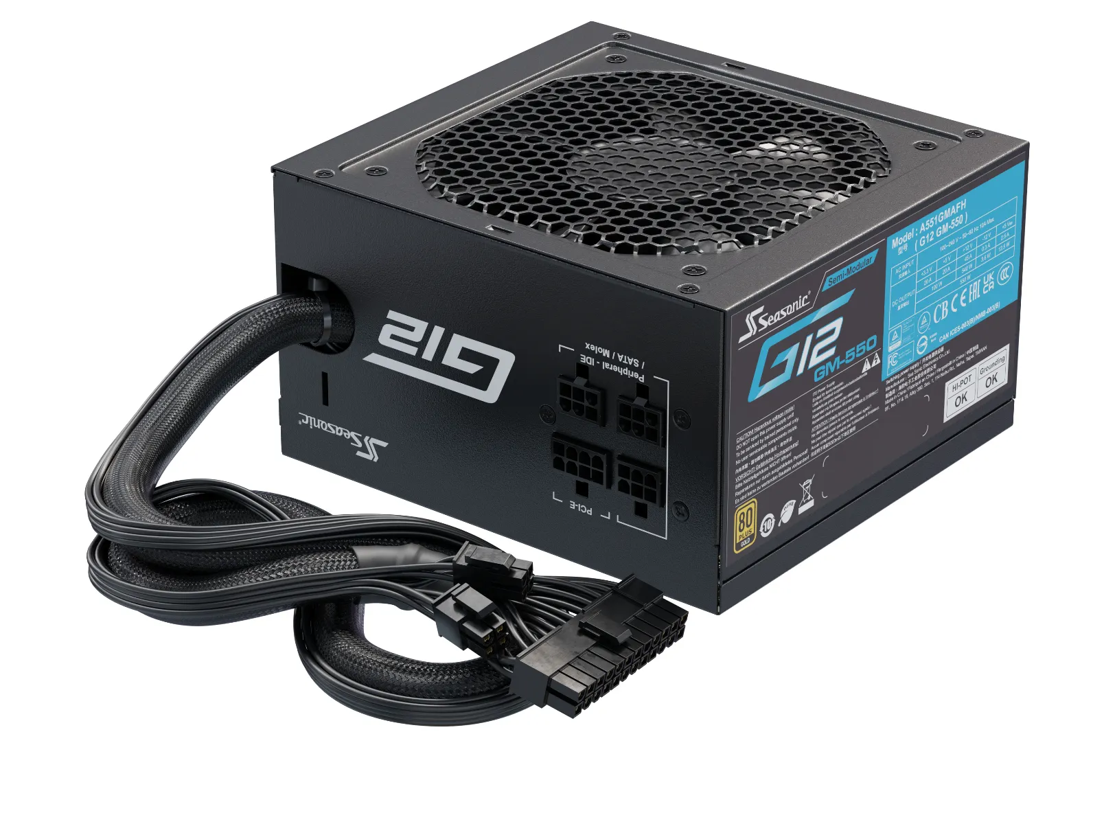 Seasonic G12 GM 550W - PSU, 80 Plus Gold