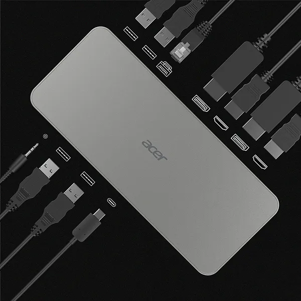 Acer USB Type-C ChromeOS Dock II - Certified by Works With Chromebook - with EU Power Cord