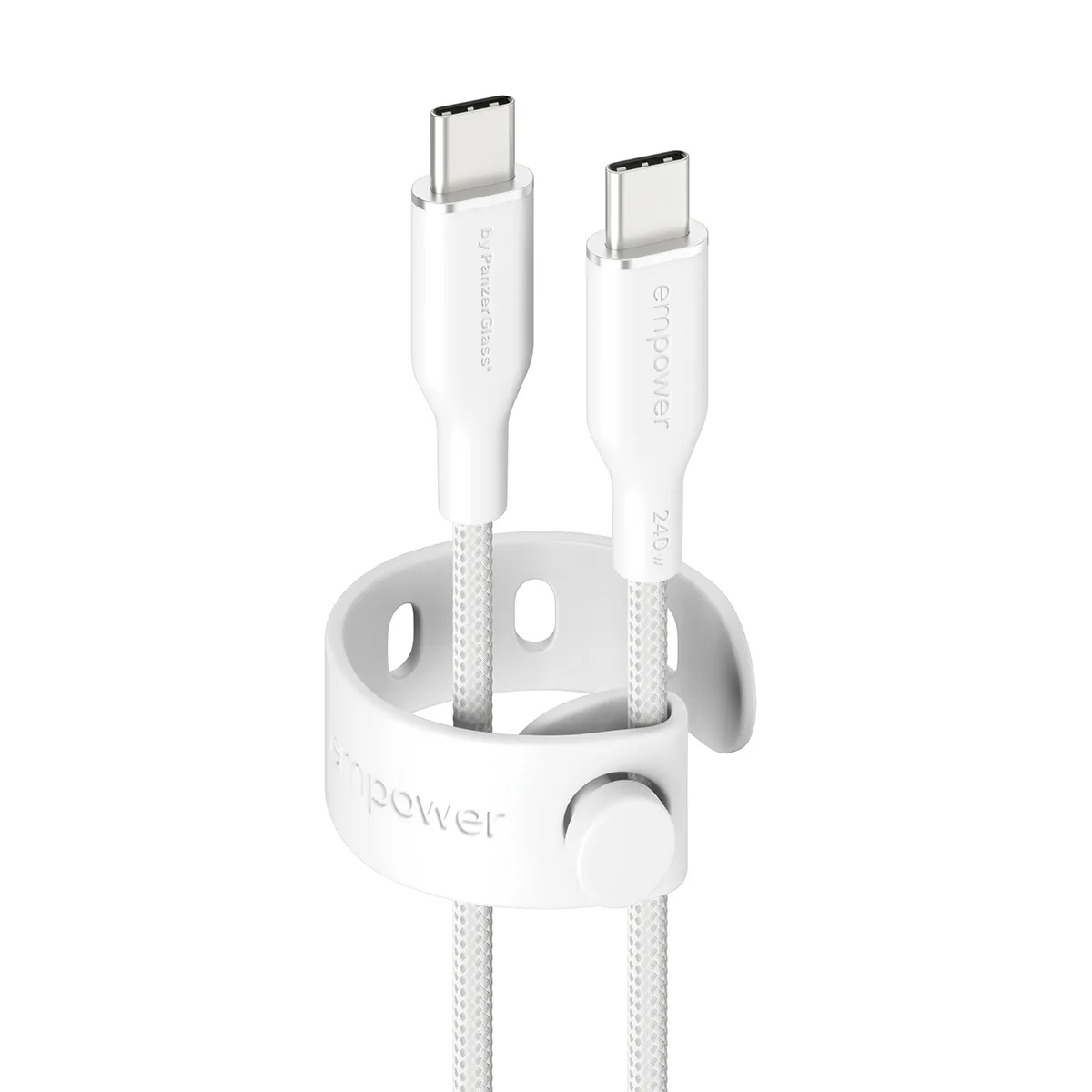 PanzerGlass EMPOWER Racing USB-C cable, 240W, 2 m, Silver White