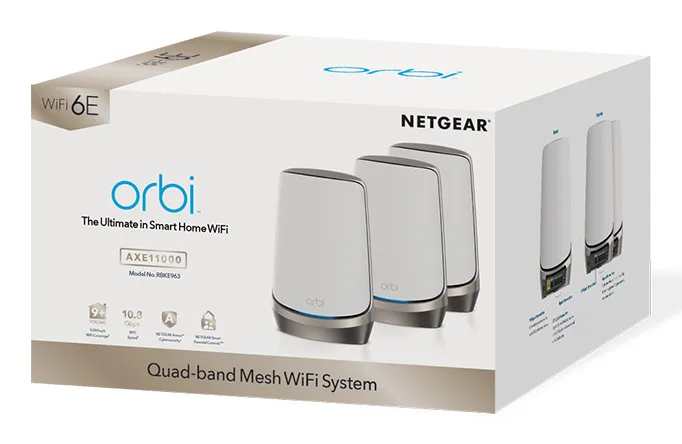 Netgear ORBI AXE11000 Wifi 6E Mesh 1 rou+2sat