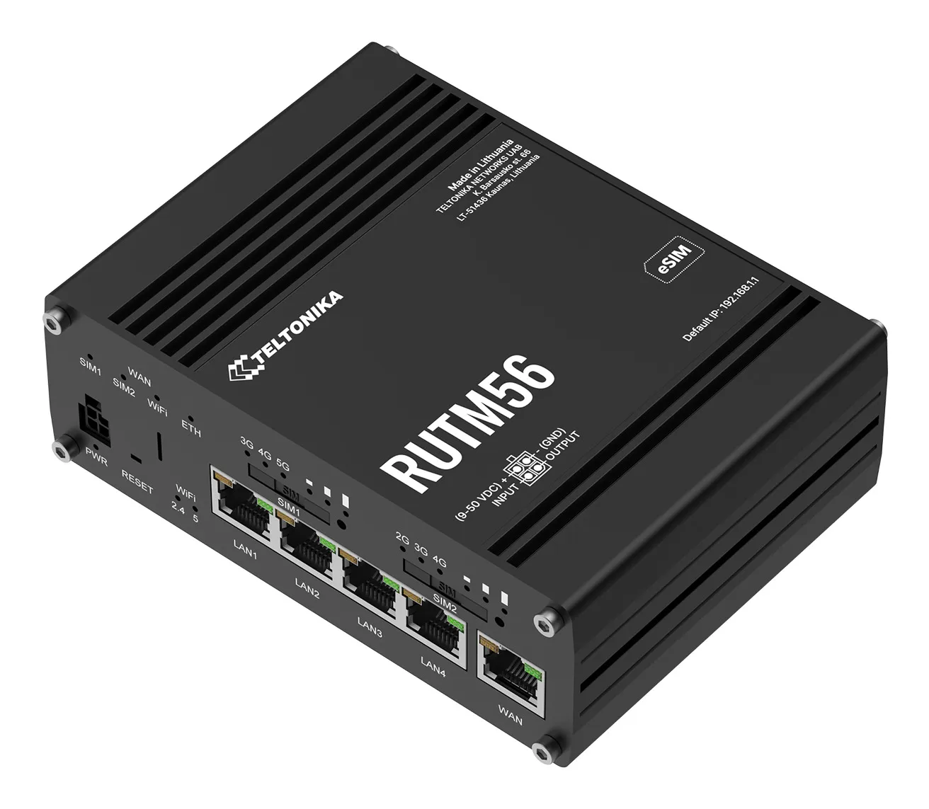 Teltonika RUTM56 - Industrial 5G Router, Black