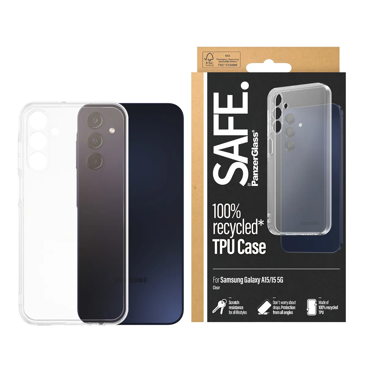 SAFE. by PanzerGlass Galaxy A15 / A15 5G Case, Transparent