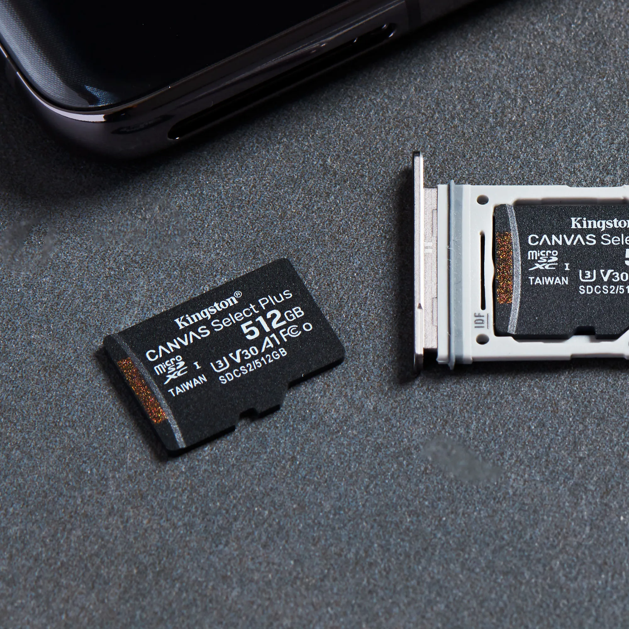 Kingston Canvas Select Plus 512 Gt MicroSDXC -muistikortti + SD-adapteri