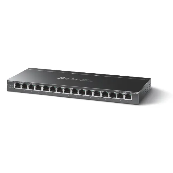 TP-LINK 16Port Gigabit Desktop Switch with 16Port PoE+ 16x Gigabit PoE+ Ports 802.3at/af 120W PoE Power Desktop Steel Case
