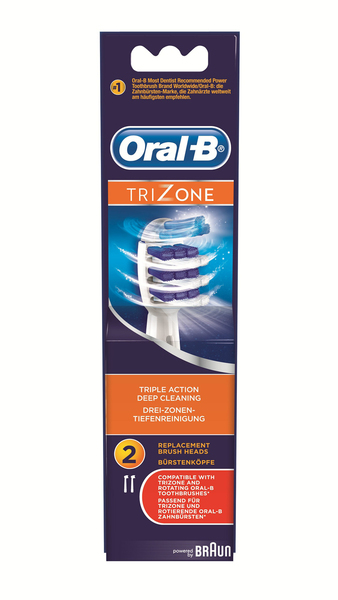 *BRAUN VAIHTOHARJA ORAL-B TRIZONE 2, paketissa 2 vaihtoharjaa. EB30 2 TriZone
