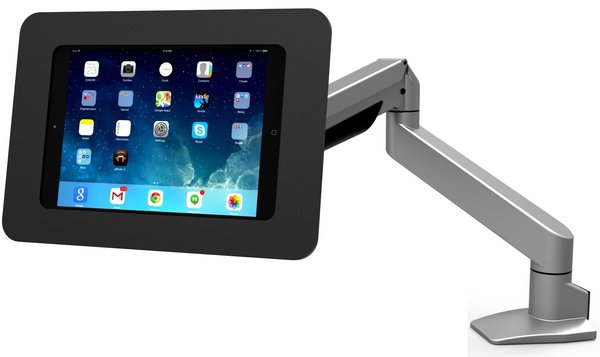 Compulocks Universal Secure Enclosure &quot;Rokku&quot; (Premium Line) with Reach Articulating Arm Black - Asennuspakkaus (p&ouml;yt&auml;jalusta, varash&auml;lyttimen kotelo) tuotteell