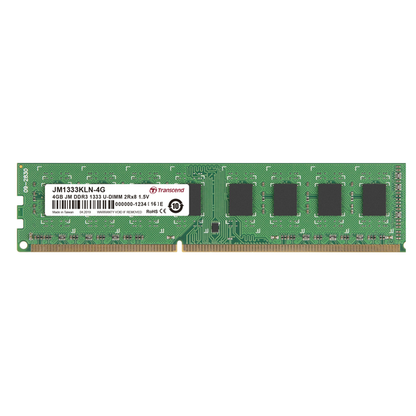 TRANSCEND 4GB JM DDR3 1333MHZ U-DIMM 2RX8 256MX8 CL9 1.5V