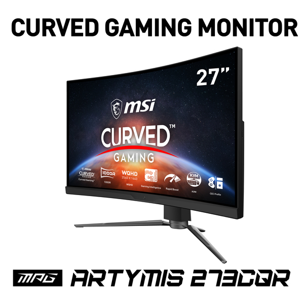 MSI 27" MPG ARTYMIS 273CQR, QHD, VA -kaareva pelin&auml;ytt&ouml;