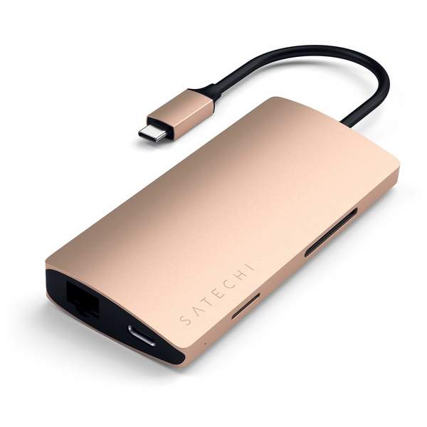 Satechi USB-C Multi-Port Adapter 4K Gigabit Ethernet V2, guld