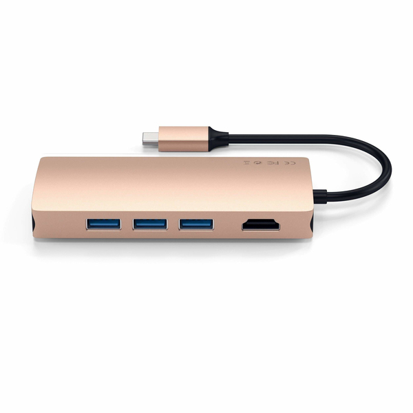 Satechi USB-C Multi-Port Adapter 4K Gigabit Ethernet V2, gold