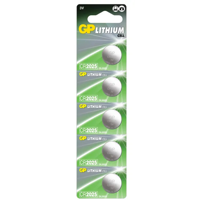 GP Lithium knappceller CR2025 E-BOX, 10-P