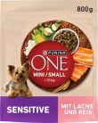 Purina ONE Mini/Small Sensitive Salmon & Rice, Koiran kuivaruoka, Adult, 800 g