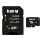 Hama 128GB MicroSDXC Class 10 UHS-I V10 card with SD adapter, Black