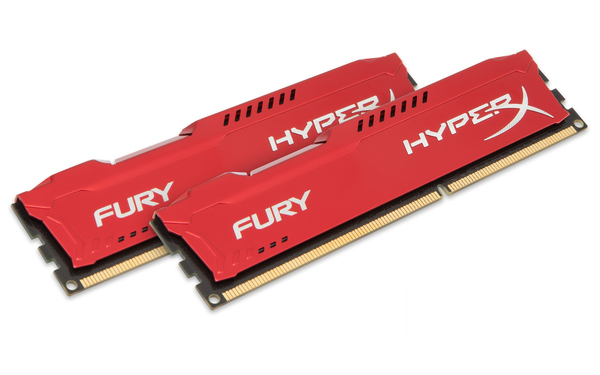 Kingston HyperX FURY 16 GB (2 x 8 GB) DDR3 1600 MHz, CL10 minne, r&ouml;d
