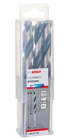 Bosch metal drill-HSS PointTeQ - DIN 338 - 12,0 mm - 5-pack - 2608577288