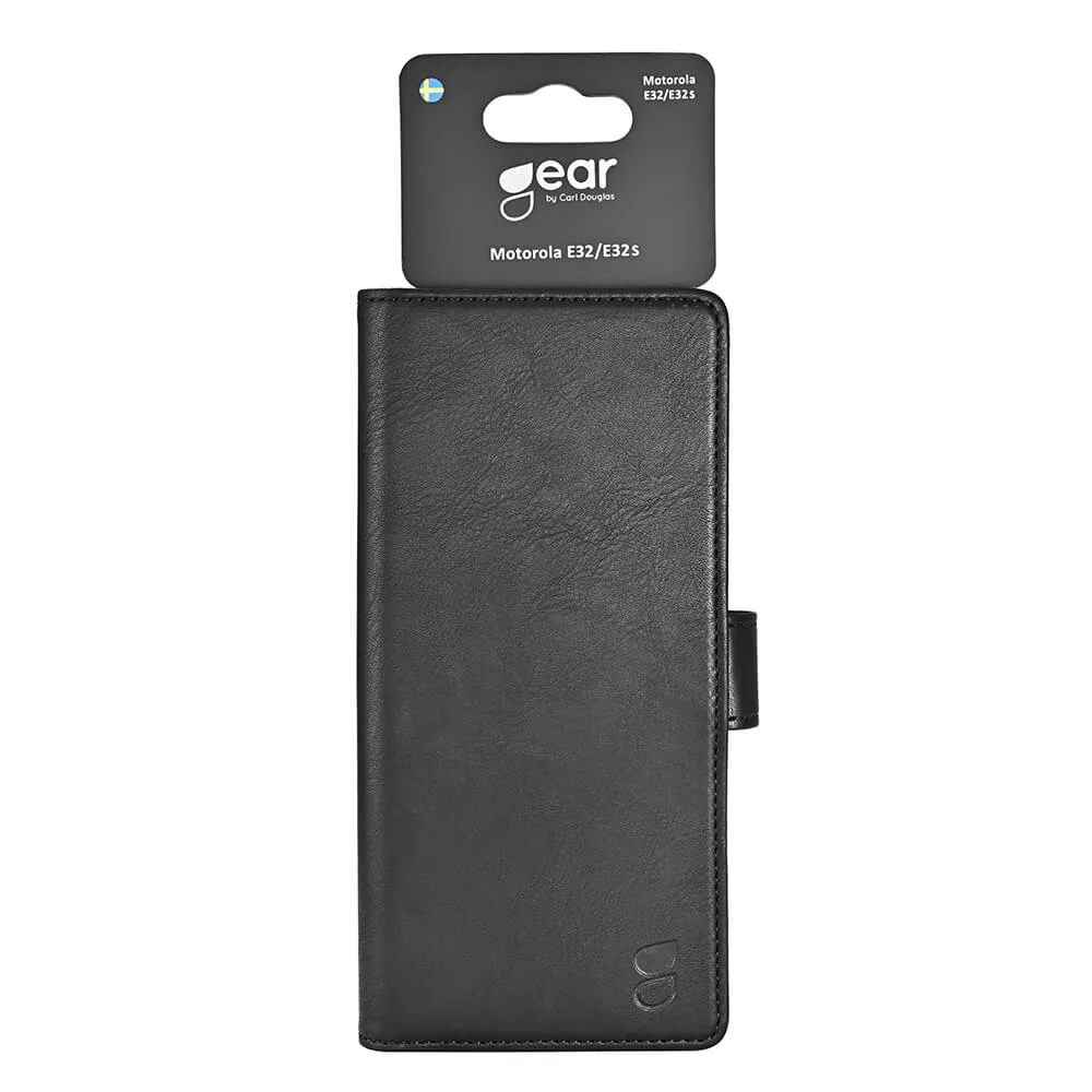 GEAR Wallet, Moto E32 - pl&aring;nboksfodral, Svart