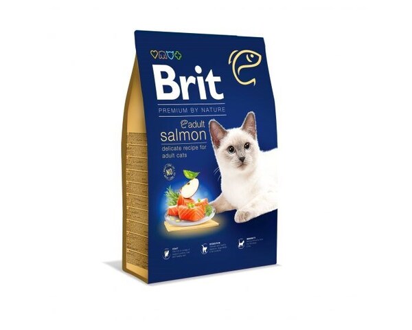 Brit Premium by Nature Adult Cat Salmon, Dry food for cats, 1.5kg