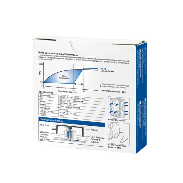 Arctic Cooling F9 TC 92mm Fan with Temp Control