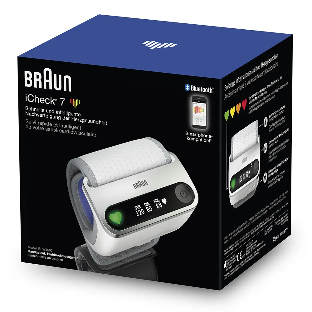 Braun&nbsp;iCheck 7 Wrist Automatic 1 user(s), Blood pressure monitor