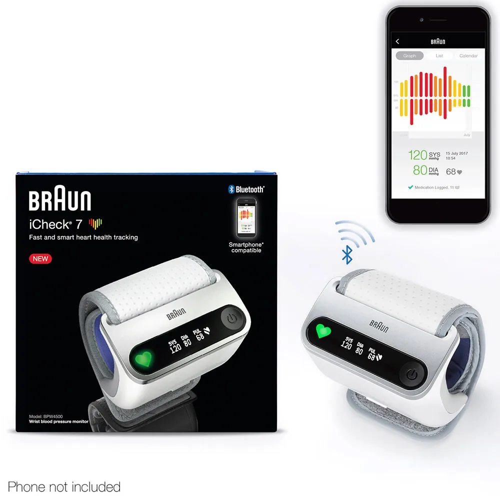 Braun&nbsp;iCheck 7 Wrist Automatic 1 user(s), Blood pressure monitor