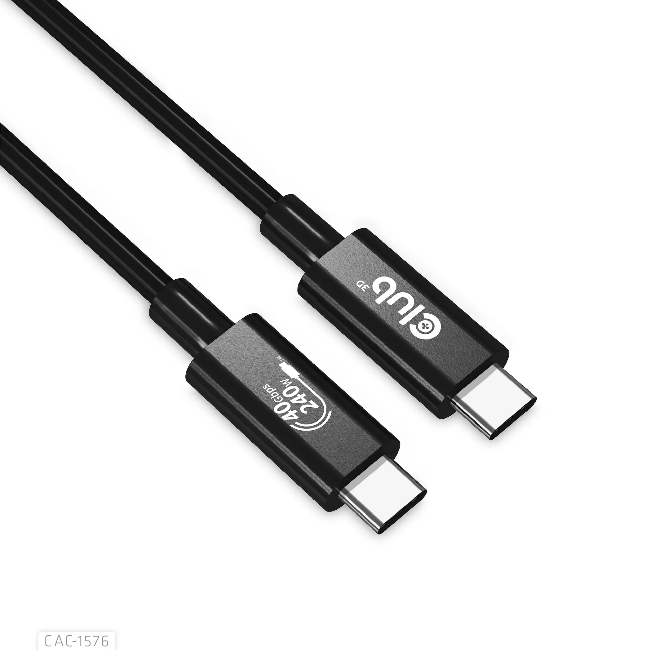 Club 3D USB4-C Gen3x2, 40Gbps, PD3.1 5A 240W - kabel, Svart, 1m